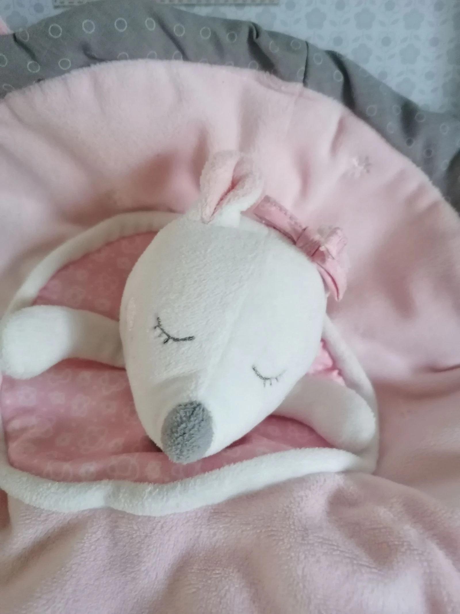 Pelúcia plana cabeça e redonda cabeça de camundongo, rosa, sauthon lilibelle – photo 4
